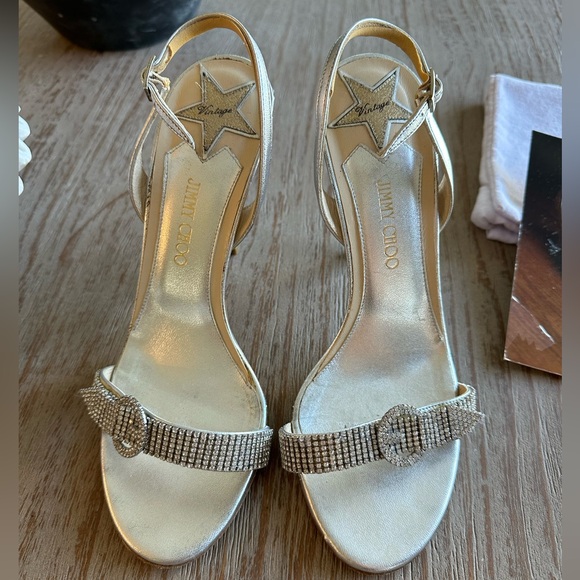 Jimmy Choo Tabatha 39 silver sling back heels GUC - Picture 2 of 15